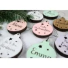 4er SET Vintage WEIHNACHTSKUGELN aus Altholz mit Name PERSONALISIERT Weihnachtsbaum Geschenkanhänger Holz Weihnachten Christbaumkugel Stern