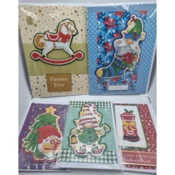 5er Set Weihnachts Grußkarten Diamond Painting – 2x A5 & 3x A6 handgefertigt mit Umschlägen
