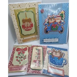 5er Set Weihnachts Grußkarten Diamond Painting – 2x A5 & 3x A6 handgefertigt mit Umschlägen