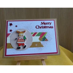 4er Set. Weihnachtskarte,Elch,