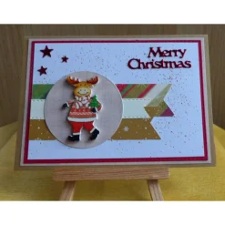 4er Set. Weihnachtskarte,Elch,