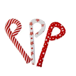 3er Set Zuckerstangen aus Stoff, Christbaumschmuck