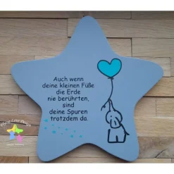 Erinnerung an ein Sternenkind, Geschenk für Sterneneltern, Kindergrab, Stern als Grabdeko oder Grabschmuck, Tod,Trauer