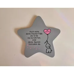 Erinnerung an ein Sternenkind, Geschenk für Sterneneltern, Kindergrab, Stern als Grabdeko oder Grabschmuck, Tod,Trauer