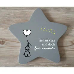 Erinnerung an ein Sternenkind, Geschenk für Sterneneltern, Kindergrab, Stern als Grabdeko oder Grabschmuck, Tod,Trauer