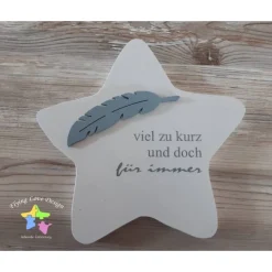 Erinnerung an ein Sternenkind, Geschenk für Sterneneltern, individuelle gestaltetes Trauergeschenk, weißer Stern Stern