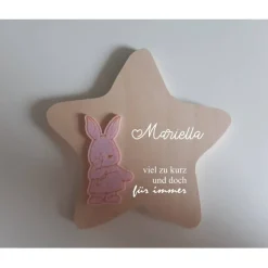 Erinnerung an ein Sternenkind, Geschenk für Sterneneltern, individuelle gestaltetes Trauergeschenk, Naturholz Stern