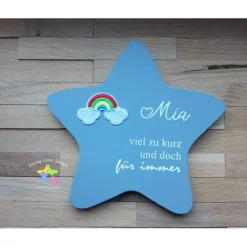 Erinnerung an ein Sternenkind, Geschenk für Sterneneltern, individuelle gestaltetes Trauergeschenk, grauer Stern Stern