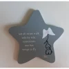 Erinnerung an Zwillinge Sternenkind / Erdenkind | personalisierbar | Geschenk für Sterneneltern , Stern aus Holz grau la
