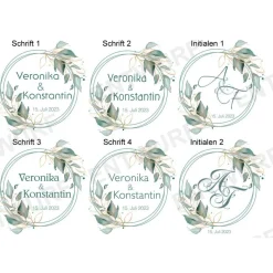 Erinnerungsbox aus Holz Hochzeit Salbei rund