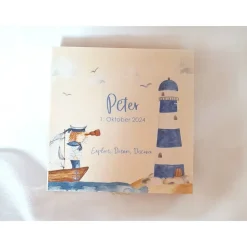 Erinnerungsbox aus Holz Hochzeit Design Leuchtturm