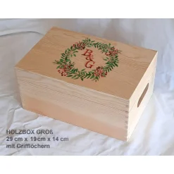 Erinnerungsbox aus Holz Hochzeit Design Christmas Wreath