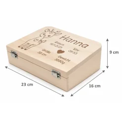 Erinnerungsbox Baby mit Gravur – Personalisierte Holzkiste zur Geburt & Taufe – Babybox Junge & Mädchen 23x16x9 cm