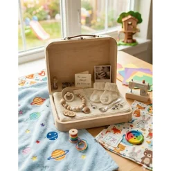 Erinnerungsbox Baby mit Gravur – Personalisierte Holzkiste zur Geburt & Taufe – Babybox Junge & Mädchen 23x16x9 cm