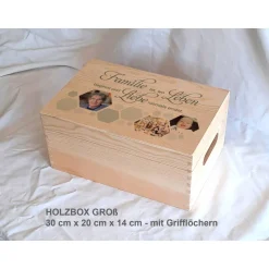 Erinnerungsbox Familie Freunde Fotos aus Holz
