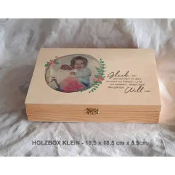 Erinnerungsbox Familie Freunde Fotos aus Holz