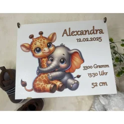 Erinnerungsbox für Baby, Erinnerungskiste, personalisierte Erinnerungskiste, Baby Geschenk personalisiert Giraffe