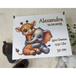 Erinnerungsbox für Baby, Erinnerungskiste, personalisierte Erinnerungskiste, Baby Geschenk personalisiert Giraffe