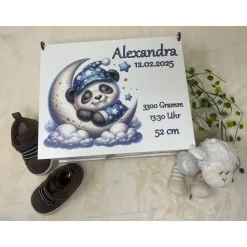 Erinnerungsbox für Baby, Erinnerungskiste, personalisierte Erinnerungskiste, Baby Geschenk personalisiert Panda