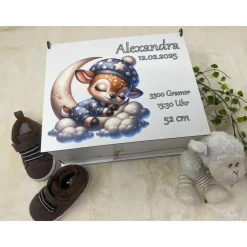 Erinnerungsbox für Baby, Erinnerungskiste, personalisierte Erinnerungskiste, Baby Geschenk personalisiert Rehkitz