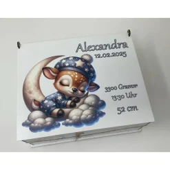 Erinnerungsbox für Baby, Erinnerungskiste, personalisierte Erinnerungskiste, Baby Geschenk personalisiert Rehkitz