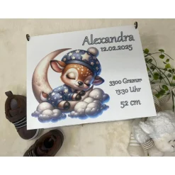 Erinnerungsbox für Baby, Erinnerungskiste, personalisierte Erinnerungskiste, Baby Geschenk personalisiert Rehkitz