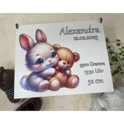 Erinnerungsbox für Baby, Erinnerungskiste, personalisierte Erinnerungskiste, Baby Geschenk personalisiert Hase