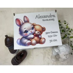 Erinnerungsbox für Baby, Erinnerungskiste, personalisierte Erinnerungskiste, Baby Geschenk personalisiert Hase