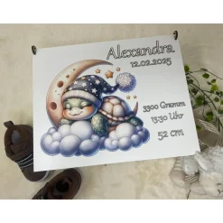 Erinnerungsbox für Baby, Erinnerungskiste, personalisierte Erinnerungskiste, Baby Geschenk Schildkröte Mond