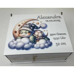 Erinnerungsbox für Baby, Erinnerungskiste, personalisierte Erinnerungskiste, Baby Geschenk Schildkröte Mond