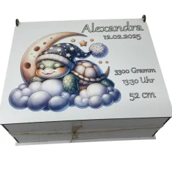 Erinnerungsbox für Baby, Erinnerungskiste, personalisierte Erinnerungskiste, Baby Geschenk Schildkröte Mond