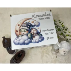 Erinnerungsbox für Baby, Erinnerungskiste, personalisierte Erinnerungskiste, Baby Geschenk Schildkröte Mond