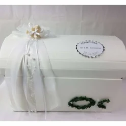 Erinnerungsbox Truhe TAUFE KOMMUNION KONFIRMATION - Silber