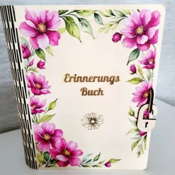 Erinnerungsbuch graviert & bedruckt – Persönliches Geschenk aus Birkensperrholz