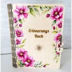 Erinnerungsbuch graviert & bedruckt – Persönliches Geschenk aus Birkensperrholz