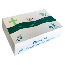 Erinnerungskiste Erinnerungsbox „ Fische“ Taufe Kommunion Konfirmation Geschenk
