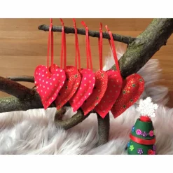 6er-Set Dekoherz Geschenkanhänger rot gold grün