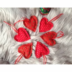 6er-Set Dekoherz Geschenkanhänger rot gold grün