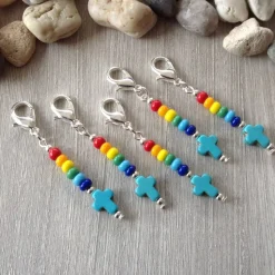 5er-Set farbenfrohe Gastgeschenke / Mitbringsel / Mitgebsel / Charms