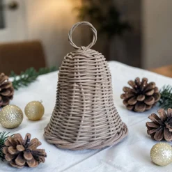 2er-Set handgeflochtene Glocken aus Peddigrohr / Weihnachtsglocken / Kranzglocken / Rattan Glocken