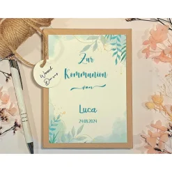Erstkommunion Geldgeschenk Junge & Mädchen – Personalisierte Kommunion Geschenkbox mit Namen