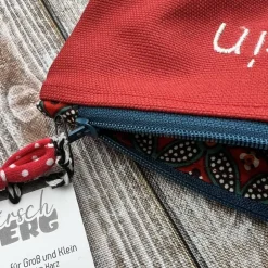 Erzieherin mit Herz Federmäppchen rot als Abschiedsgeschenk