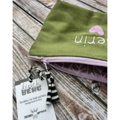 Erzieherin mit Herz Federmäppchen grün als Abschiedsgeschenk