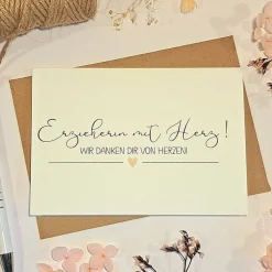 Erzieherin mit Herz Karte – Dankeskarte für Lieblingserzieherin – Geschenk & Gutscheinverpackung – Hochwertige Klappkarte A6 mit Umschlag