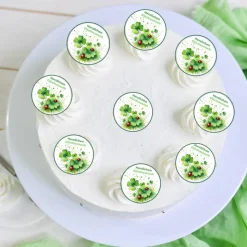 Essbare Aufleger Herzlichen Glückwunsch Kleeblatt und Marienkäfer Geburtstag Abschluss Tortendeko Tortenaufleger muffin