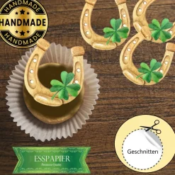 Essbare Aufleger Hufeisen Kleeblatt Silvester Weihnachten Tortenaufleger Glücksbringer Lebkuchen  Muffin Tortendeko