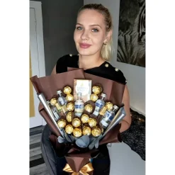 Essbarer Blumenstrauß - Absolut Vodka - Ferrero Rocher - Merci