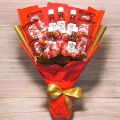 Essbarer Blumenstrauß - Jim Beam, Lindt LINDOR, KitKat, gift, Geschenk