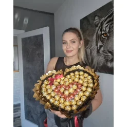 Essbarer Blumenstrauß- Handgemachtes personalisiertes Geschenk für Männer, Frauen. Strauß aus Pralinen, Ferrero Rocher,
