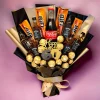 Essbarer Blumenstrauß "Jack Daniel's & Coca-Cola" – Exklusives Geschenkset mit BIFI, Ferrero Rocher & Whisky